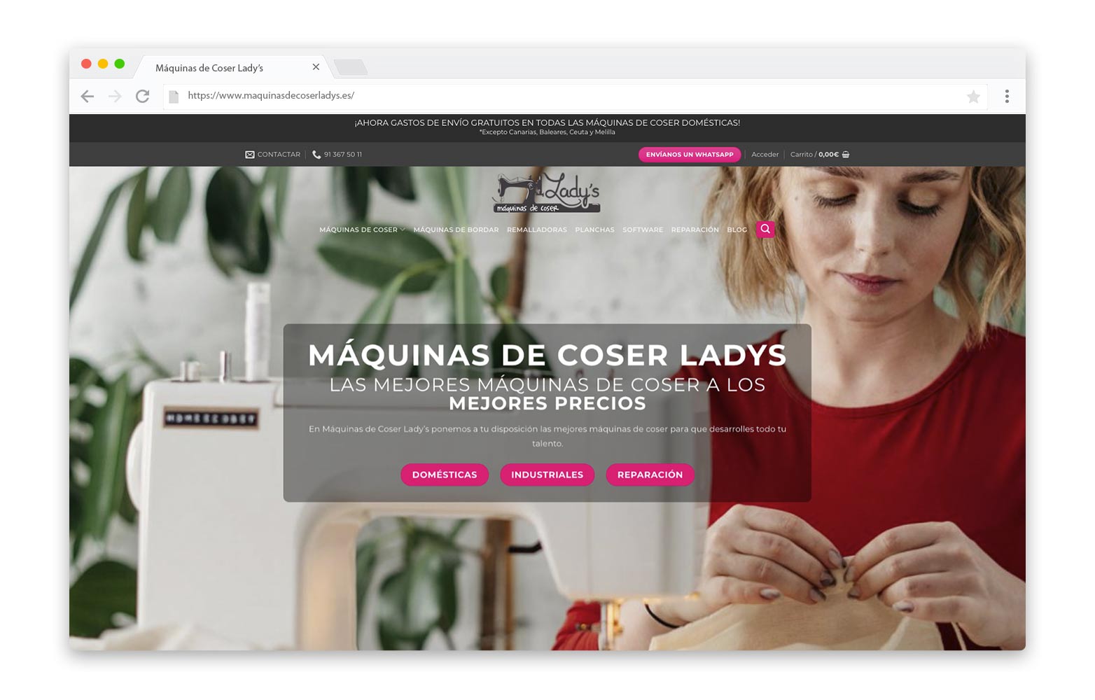 Diseño web Valladolid - MÁQUINAS DE COSER LADY'S