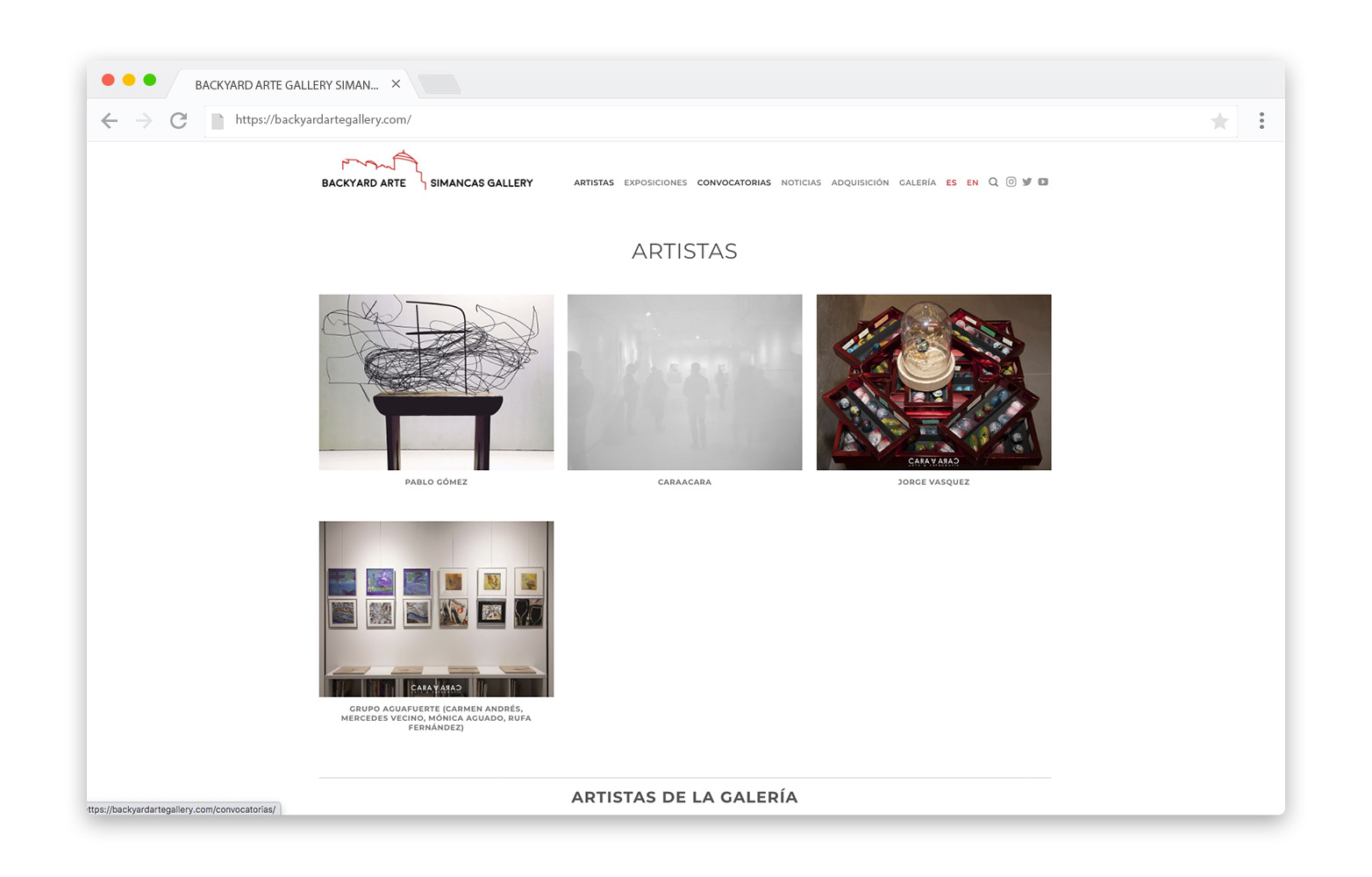 Diseño web Valladolid - BACKYARD ARTE SIMANCAS GALLERY