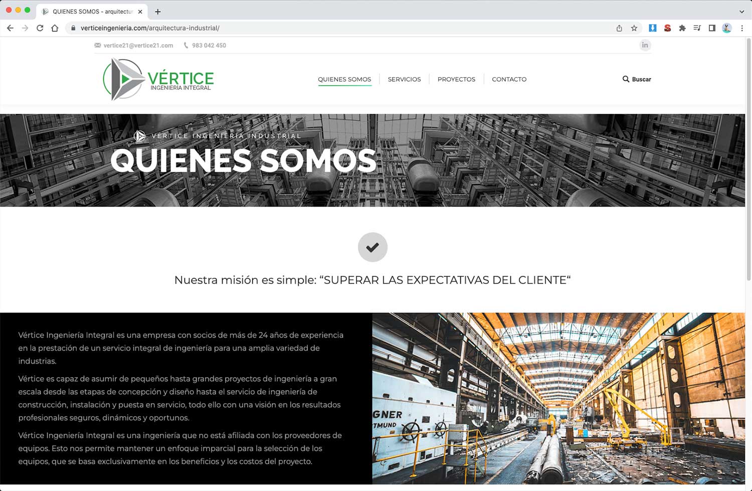 Diseño web Valladolid - VERTICE INGENIERÍA